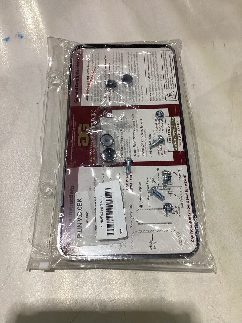 Au-Tomotive Gold, INC. Lincoln Black Acrylic License Plate with Chrome Frame Kit