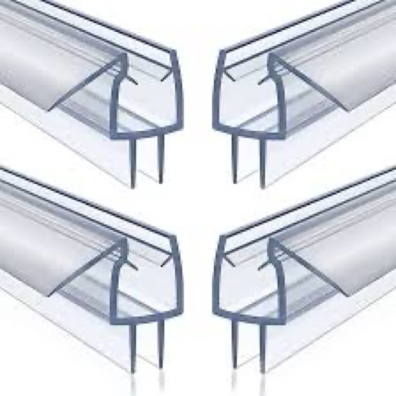 4 Pack Frameless Shower Door Bottom Seal, 1/4 x 39 Clear PVC Shower Seal Strip for 1/4 Inch Glass Sh