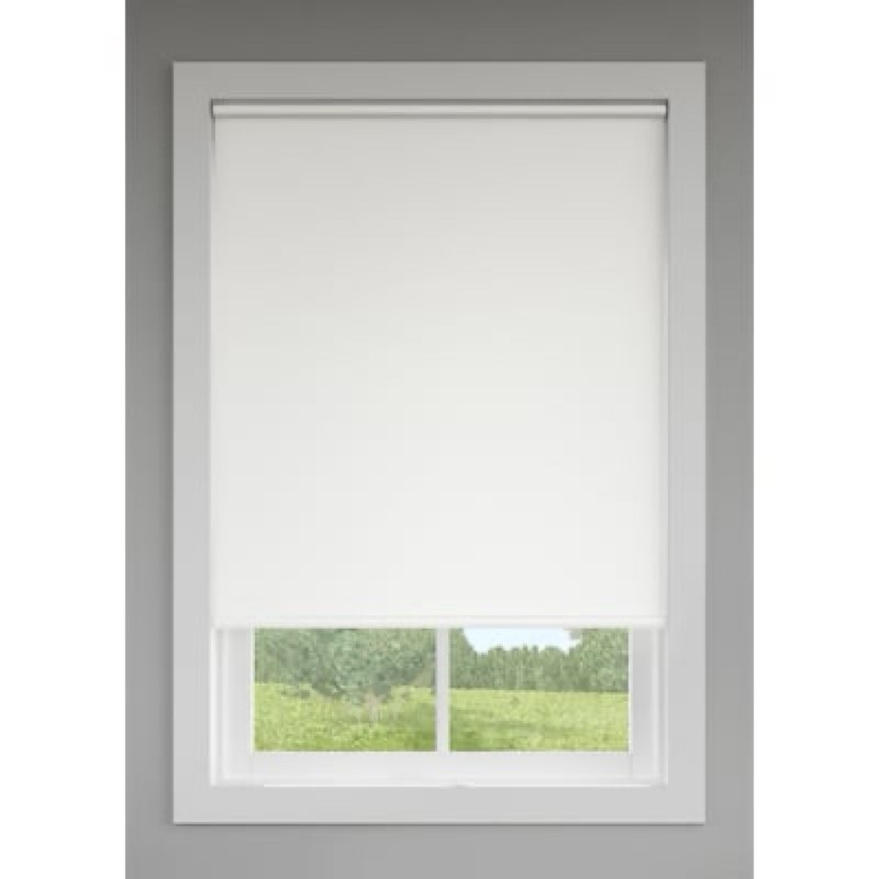 levolor trim+go 73-in x 78-in white blackout cordless roller shade 2043759