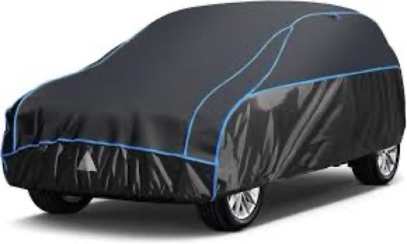 hail protector car cover for suv(length:182-190inch) + gift windshield sunshade, multi-layered eva h