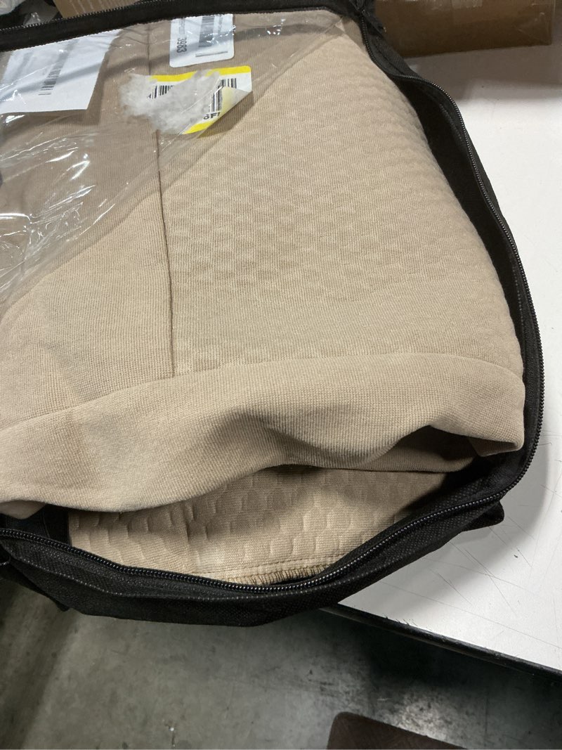 Condition photo showing Good Condition for flying banner car seat covers full set velvet cubic heat stamp massage breathable rear bench split black gray beige tan 40/60 50/50 60/40 (beige, full set - low back) full set -- low back beige