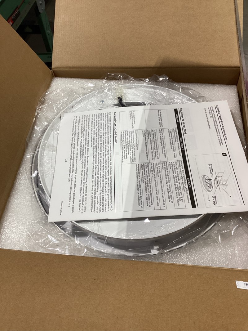 Condition photo showing Good Condition for utilitech magnetic led fan 1.5-sone 90-cfm nickel, black, and gold decorative lighted bathroom ventilator fan (energy star certified)