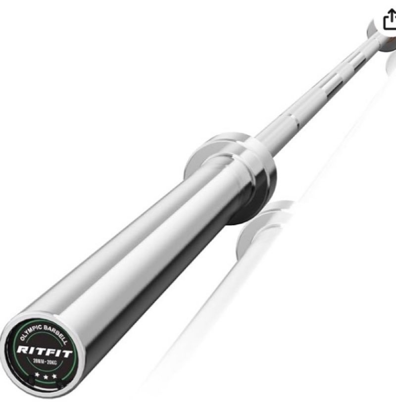 (Similar item) RITFIT 7FT Olympic Barbell for Strength and Weightlifting Training - 2 Inch Olympic Bar for Squat, Deadlift, Bench Press, Curl, Overhead Press - 500lbs/1000lbs/1500lbs Capacity