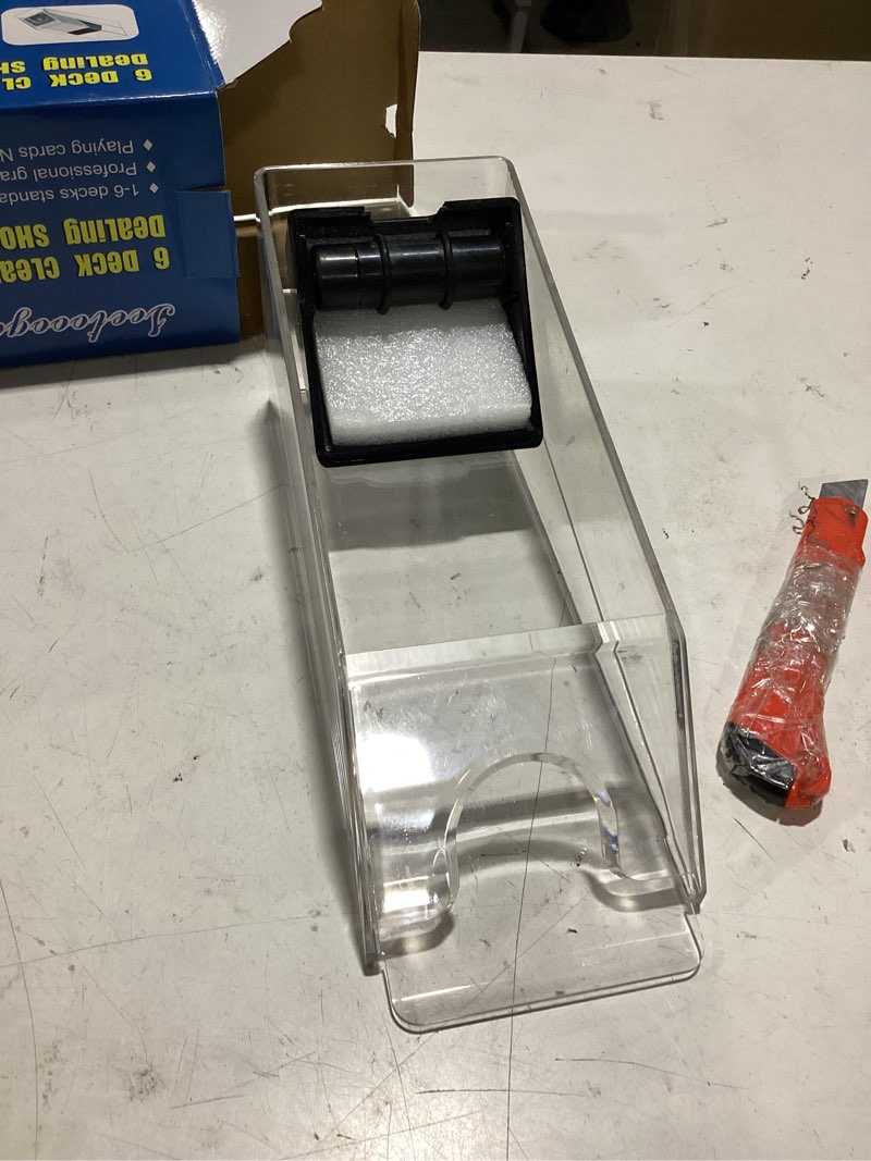 Condition photo showing Good Condition for seetooogames blackjack shoe discard tray - poker cards dealing shoe with discard holder - clear acrylic card dispenser casino blackjack game accessories 6 deck