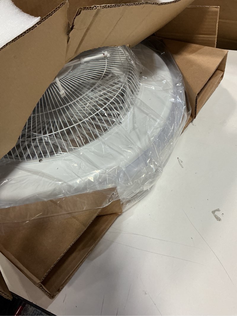 Condition photo showing Good Condition for 24" Low Profile Ceiling Fan with Light, Bladeless Ceiling Fans with Remote/APP Control, Flush Mount Ceilings Fans, Modern Enclosed Led Ceiling Fan 3 Colors Dimmable 6 Speeds Timing White