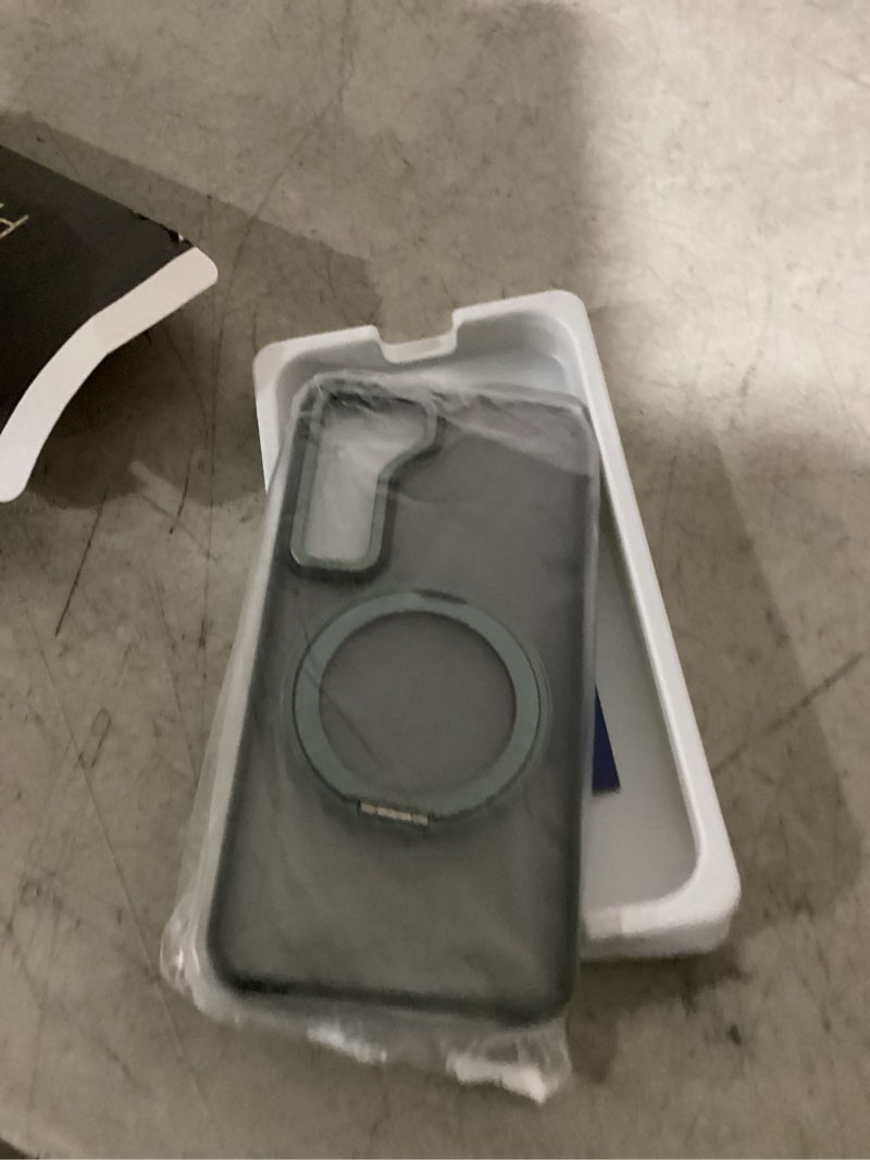 Condition photo showing Good Condition for for samsung galaxy s23 case with 360°rotatable magnetic ring stand compatible with mag-safe military standard protection shockproof matte translucent phone cases for samsung galaxy s23,green dark green samsung galaxy s23