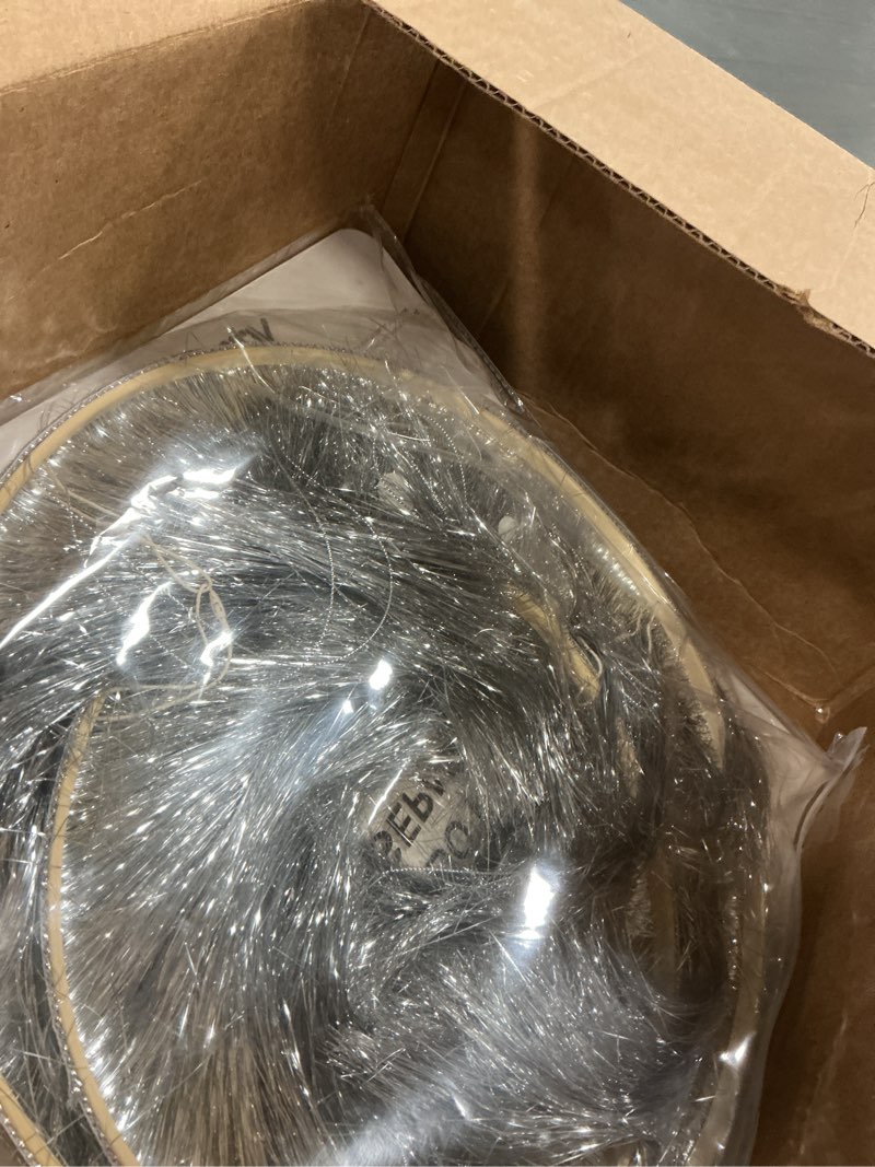 Condition photo showing Good Condition for 2 Pcs 2 Tier Fringe Tinsel Chandelier Iridescent Foil Party Disco Ball Decor Chandelier Decoration Metallic Foil Shimmering Bachelorette Party Decor Photo Booth Supplies(Gold) Gold 2