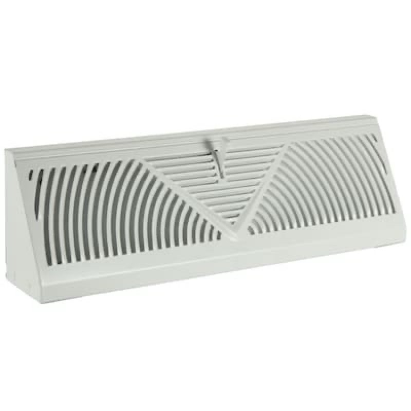 RELIABILT 2-1/2-in x 12-in 180-degrees Steel White Baseboard diffuser ( Outside Width- 15-in )
