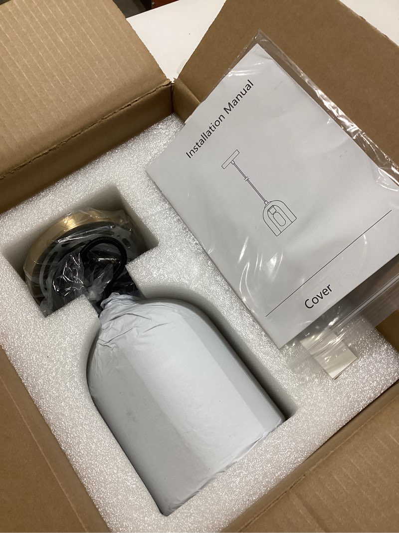 Condition photo showing As Is for Crystal Pendant Light Kitchen Island Brass Crystal Pendant Light Over Island Height-Adjustable Dimmable Gold Pendant Lights Over Dining Table,E12 Bulb Included Gold-Rope-D 5.1in