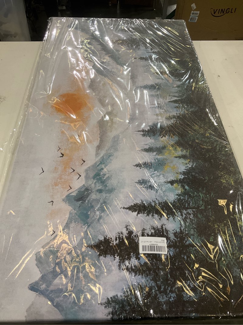 Condition photo showing New/Like New for Canvas Wall Art Decor Wall Art for Living Room Art Work for Wall Decor Mountain Botanical Wall Art Decor White Foggy Forest Wall Art Art Work for Home Room Ofiice Bedroom Wall Decor 20" x 40"