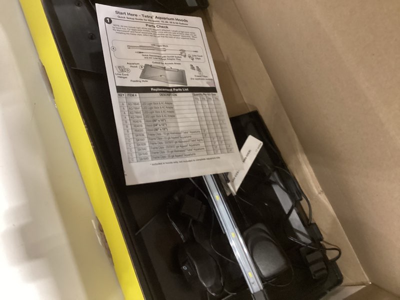 Condition photo showing As Is for Tetra LED Hood 20 Inches By 10 Inches, Low-Profile Aquarium Hood With Hidden Lighting