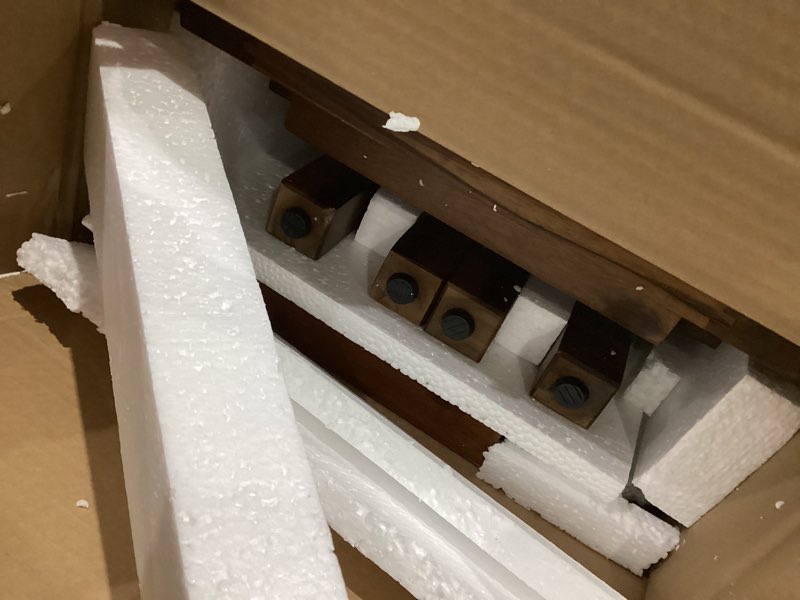 Condition photo showing As Is for Teak Shower Bench, 20" Solid Wood Shower Stool Waterproof Shower Seat with Storage Shelf for Bathroom, Indoor & Outdoor Use Rectangular