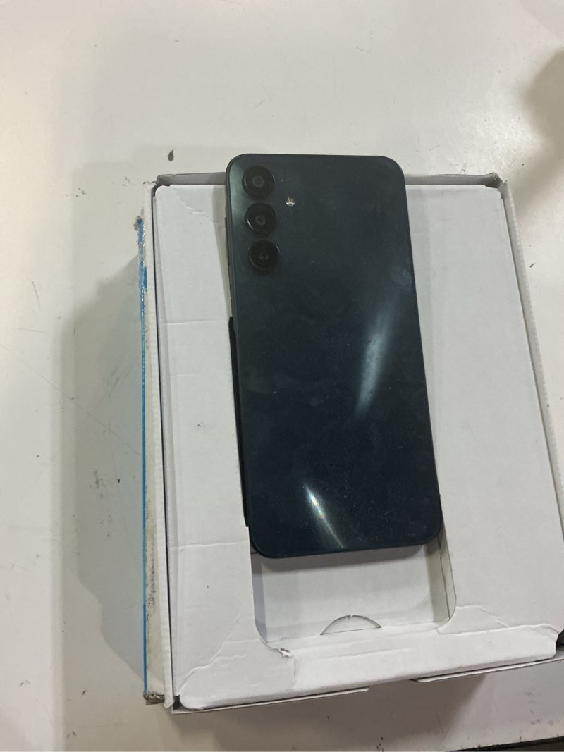 Condition photo showing As Is for at&t samsung galaxy a16 5g, 128gb, blue black - prepaid smartphone *** working condition verified. no network or connectivity tests were performed. bidder be advised ***