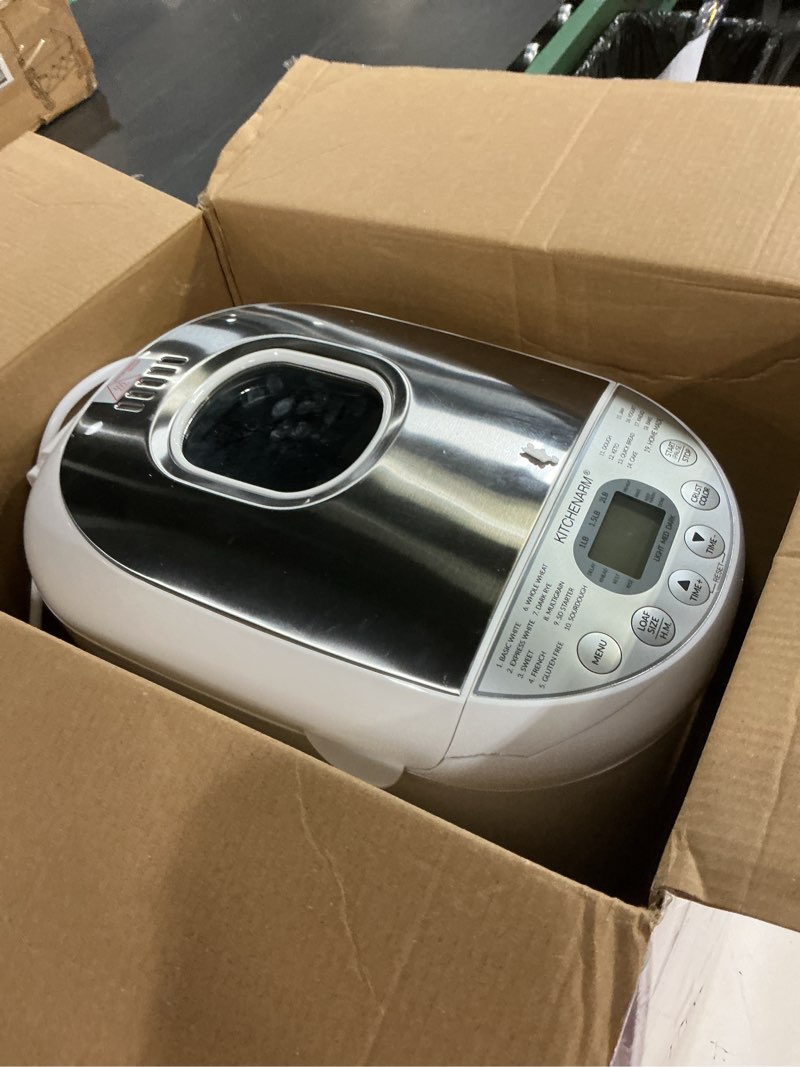 Condition photo showing As Is for kitchenarm 19-in-1 handy bread machine with homemade cycle and gluten free setting - beginner friendly 2lb 1.5lb 1lb white bread maker machine with recipes and delay timer