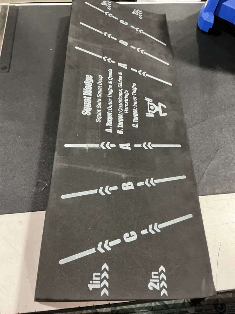 Condition photo showing Good Condition for squat wedge block one piece: heel elevated slant board for squats weightliting home gym squat wedge 1pc: large
