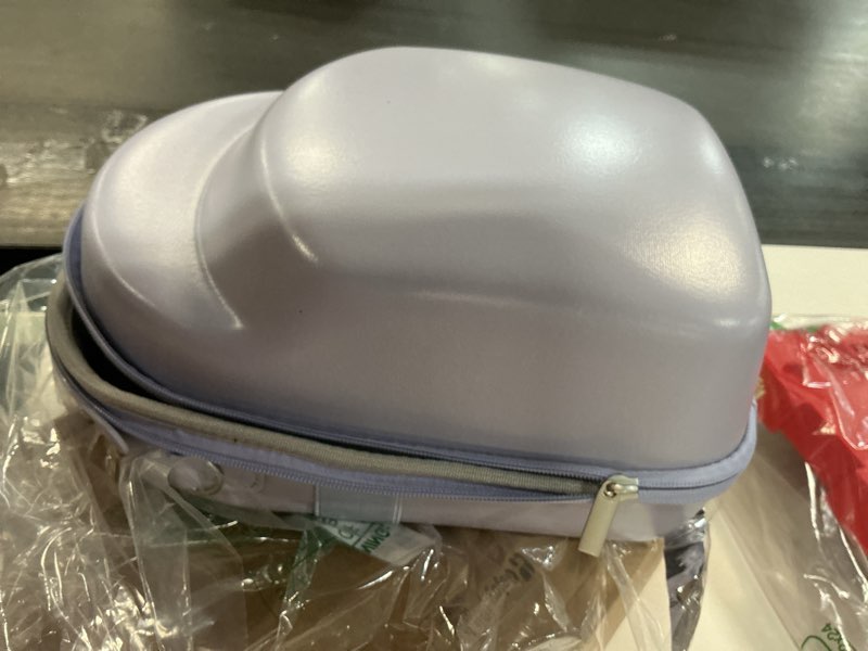 Condition photo showing As Is for Face Mask Case Compatible with Shark CryoGlow LED Face Mask, Detachable Molded Fixed Grooves & Shock-Absorbing EVA Lining, Hard Shell Protective with Handle & Adjustable Shoulder Strap (Purple)