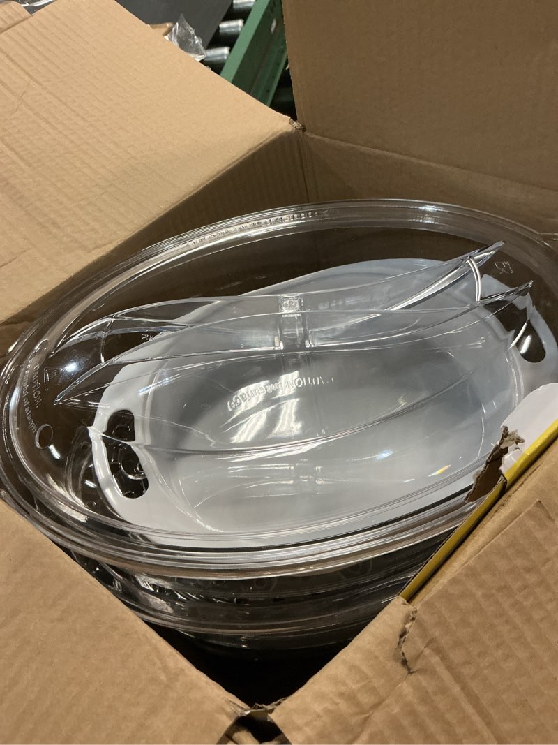 Condition photo showing As Is for BELLA Two Tier Food Steamer with Stackable Baskets & Removable Base for Fast Simultaneous Cooking - Auto Shutoff & Boil Dry Protection, 7.4 QT, Black