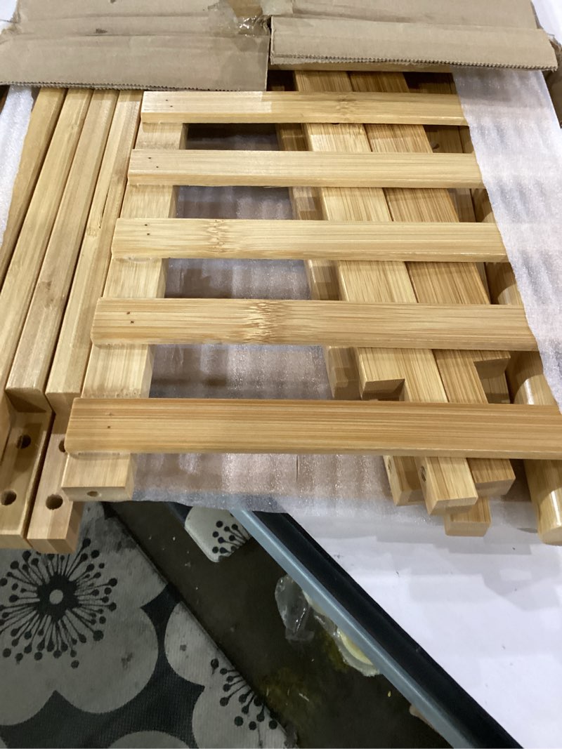 Condition photo showing Good Condition for kids clothing rack for hanging clothes,small toddler clothes racks bamboo wooden garment dress up storage costume rack with shelves for laundry drying,short,mini,floor standing 2 tiers bamboo clothes rack