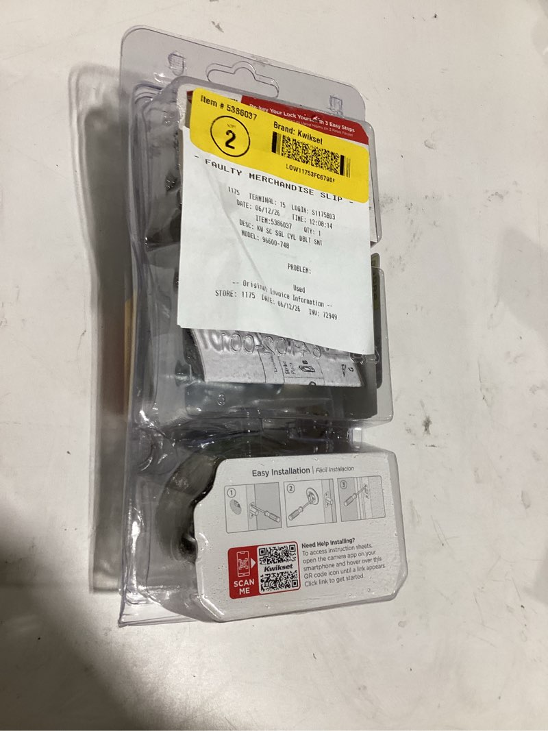 Condition photo showing Good Condition for kwikset security 660 series satin chrome single cylinder deadbolt with smartkey