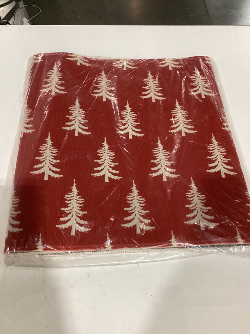 Condition photo showing Good Condition for red christmas kitchen mats set of 2 cream xmas tree print winter holiday kitchen rugs for floor home decor low-profile mats,17x29 and 17x47 inch red christmas tree