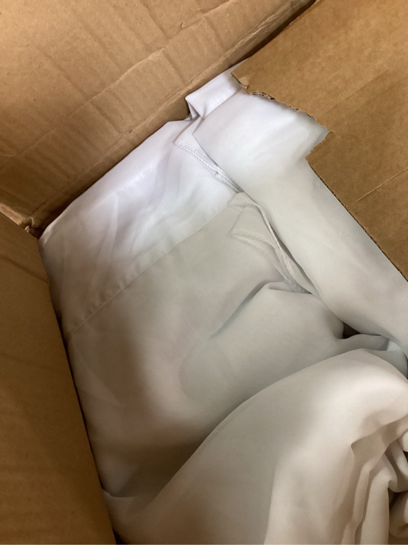 Condition photo showing As Is for 6 panels white ceiling drapes for wedding ceiling drapes 5ftx20ft wedding arch draping fabric sheer curtains voile chiffon drapery draping wedding ceiling decorations for party ceremony stage swag white 60"w x 240"l (pack of 6)