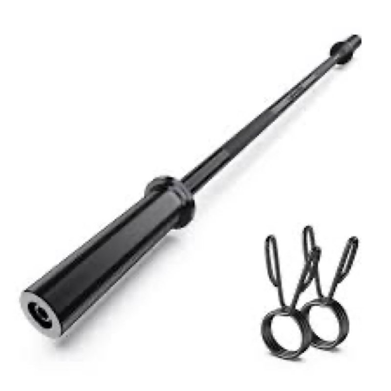 teemoo olympic barbell bar, 57" barbell bar with 2 spring collars, strength training bars, bench pre