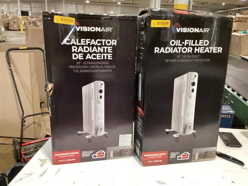 Condition photo showing New/Like New for visionair oil-filled radiant electric heater 1500 -watt oil-filled radiant tower indoor electric space