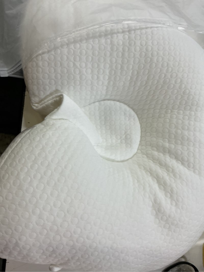 Condition photo showing Good Condition for baby head pillow, soft neck support for car seat stroller, white | baby head & neck support pillow for newborn, car seat stroller & bassinet, white