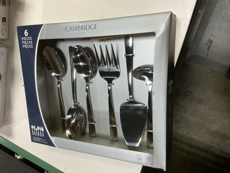 Condition photo showing New/Like New for cambridge silversmiths bourne mirror oversized 6 piece serving set, silver