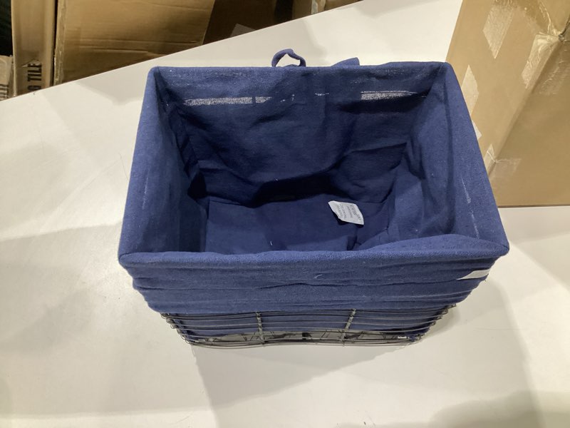 Condition photo showing Good Condition for DII Farmhouse Chicken Wire Storage Baskets with Liner, Set of 2, French Blue, ONLY 2, MEDIUM SIZE