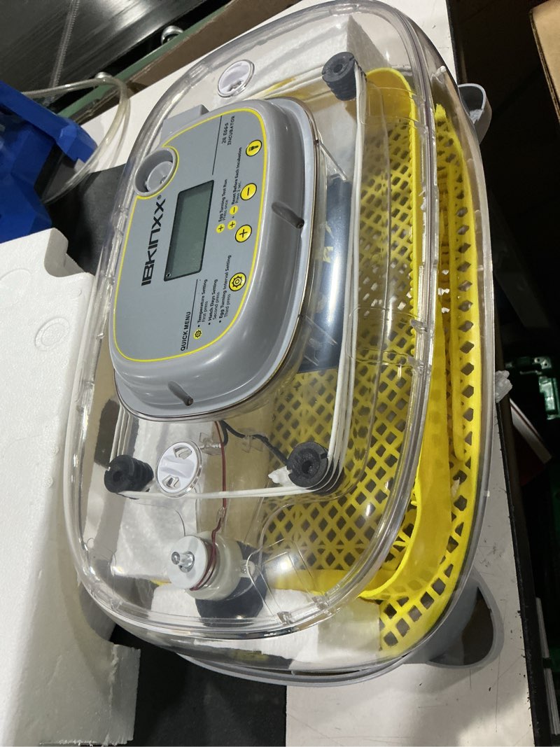 Condition photo showing Good Condition for incubator for hatching eggs - 24 egg capacity, 360° viewing for chicken | automatic temp & humidity control, auto egg turning & built-in egg candler for chicken, duck, goose & quail (yellow) 24 egg light yellow