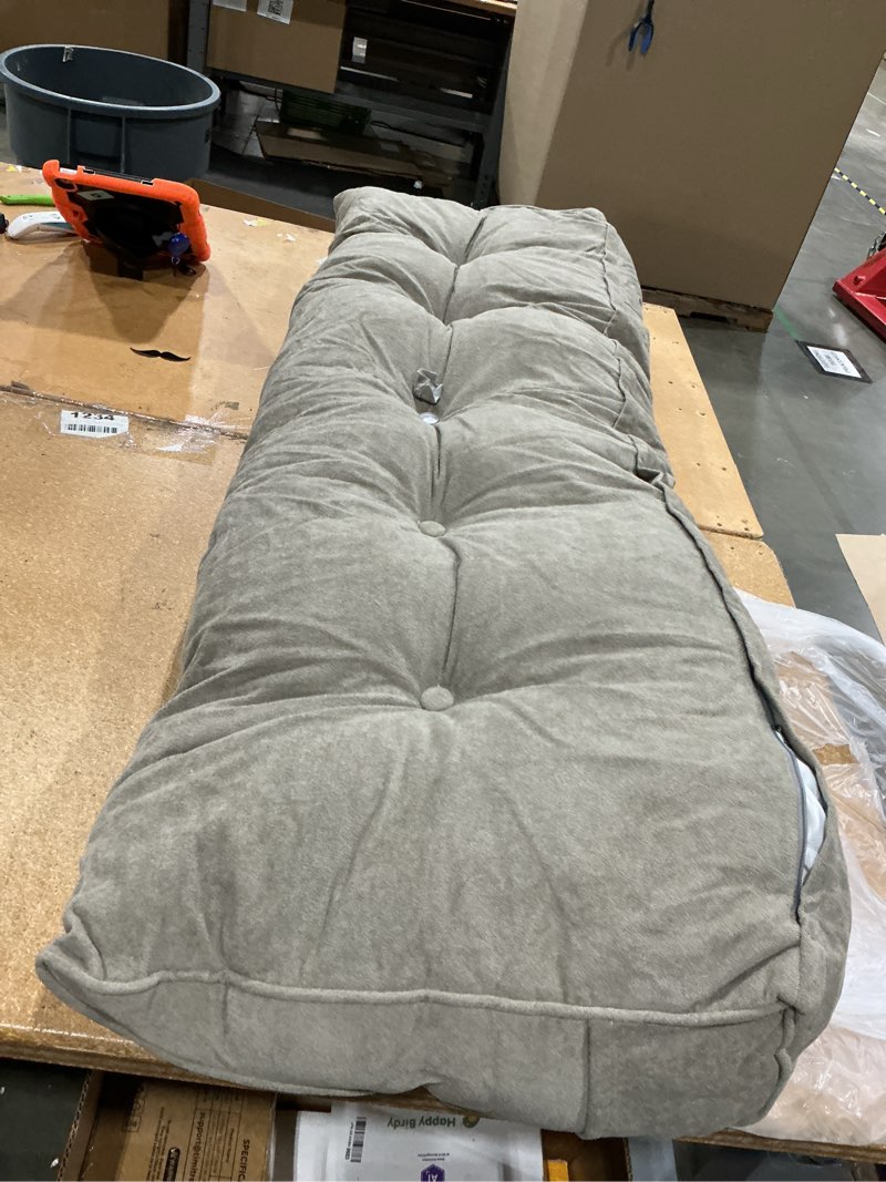Condition photo showing As Is for wedge headboard pillow dorm bed triangular headboard cushion with side pocket color brown
