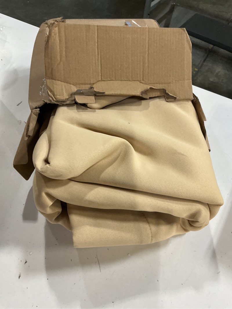 Condition photo showing New/Like New for miulee room darkening curtains thermal insulated black out drapes solid window treatment long grommet light blocking blackout curtain for living room bedroom 2 panels set 52 x 84 inch length beige beige 52"w x 84"l (pack of 2)