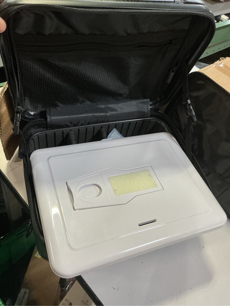 Condition photo showing As Is for Kalolary Travel Makeup Train Cases,Makeup Bag with 3 Color Lighted Mirror Cosmetic Case Organizer Bag with Adjustable Dividers & Shoulder Strap 3 Layer Portable Makeup Storage Box for Women,Black