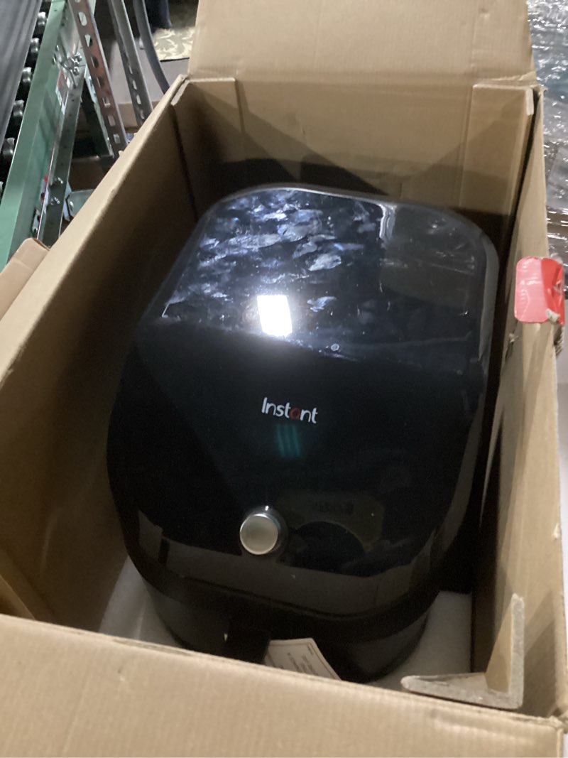Condition photo showing As Is for Instant Pot Vortex Slim XL 6QT Air Fryer that Crisps, Roasts, Reheats, Bakes, Broils & is Quiet, Space Saving, Nonstick, Dishwasher-Safe, 100+ In-App Recipes, from the Makers of Instant Pot, Black Slim 6 quarts