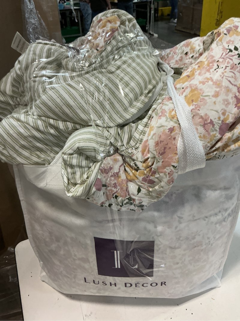 Condition photo showing As Is for 3pc full/queen teen printed floral double ruffle comforter bedding set - threshold™ designed with studio mcgee