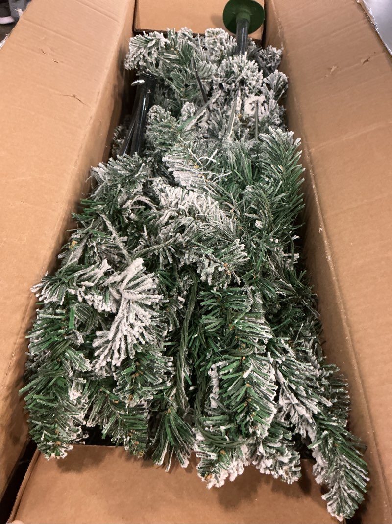 Condition photo showing Good Condition for 6ft Half Prelit Christmas Tree, Artificial Xmas Trees with 190 Warm White Lights & 453 Branch, Hinged Stall, Metal Stand for Indoor Home Holiday Decor