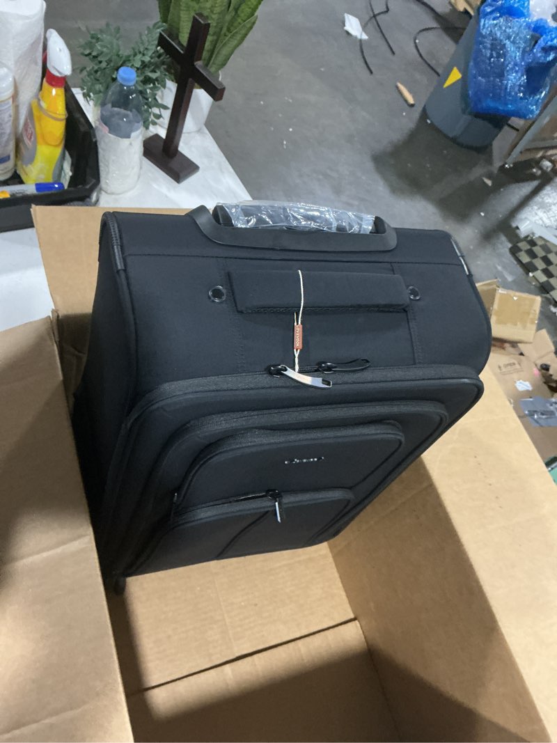 Condition photo showing Good Condition for lovevook carry on luggage 22x14x9 airline approved, 22 inch softside suitcases with spinner wheels, lightweight carry-on suitcase with tsa lock for women men, large luggage for travel business trip black 22 inch_carry on