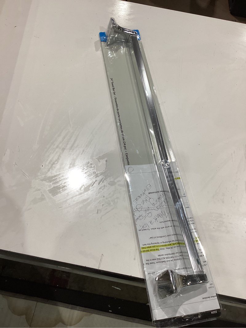 Condition photo showing As Is for 1 pcs))moen 2224 contemporary 24-inch towel bar, 24 inch, chrome