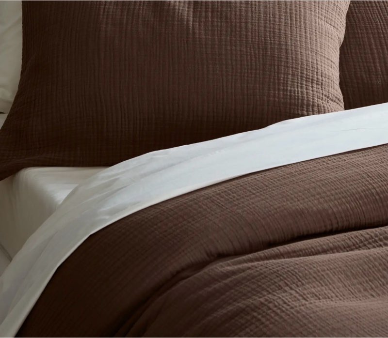 airy gauze dream quilt set king chocolate