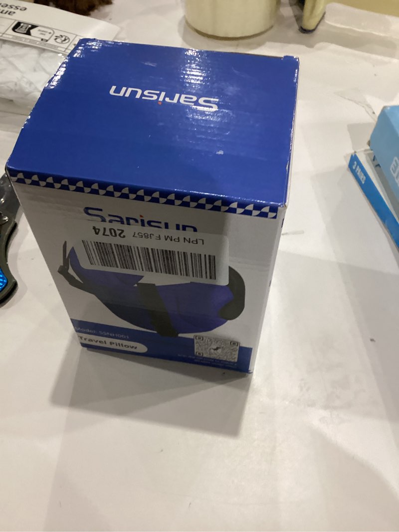 Condition photo showing As Is for Travel Pillows for Airplanes, Airplane Pillow for Long Flight, Airplane Head Strap with Eye Mask for Sleep, Travel Neck Pillow for Car Road Trip, 360° Support Headrest, Stop Bobblehead, Black