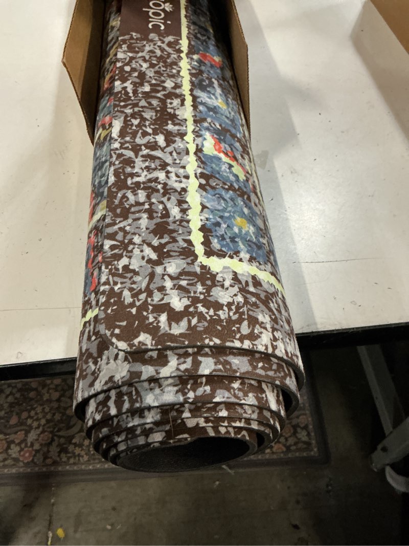 Condition photo showing Good Condition for plyopic. all in one yoga mat | luxury sweat-grip mat/towel combo | ideal for yoga, hot yoga, bikram, pilates, workout & exercise | eco-friendly natural rubber vintage rug