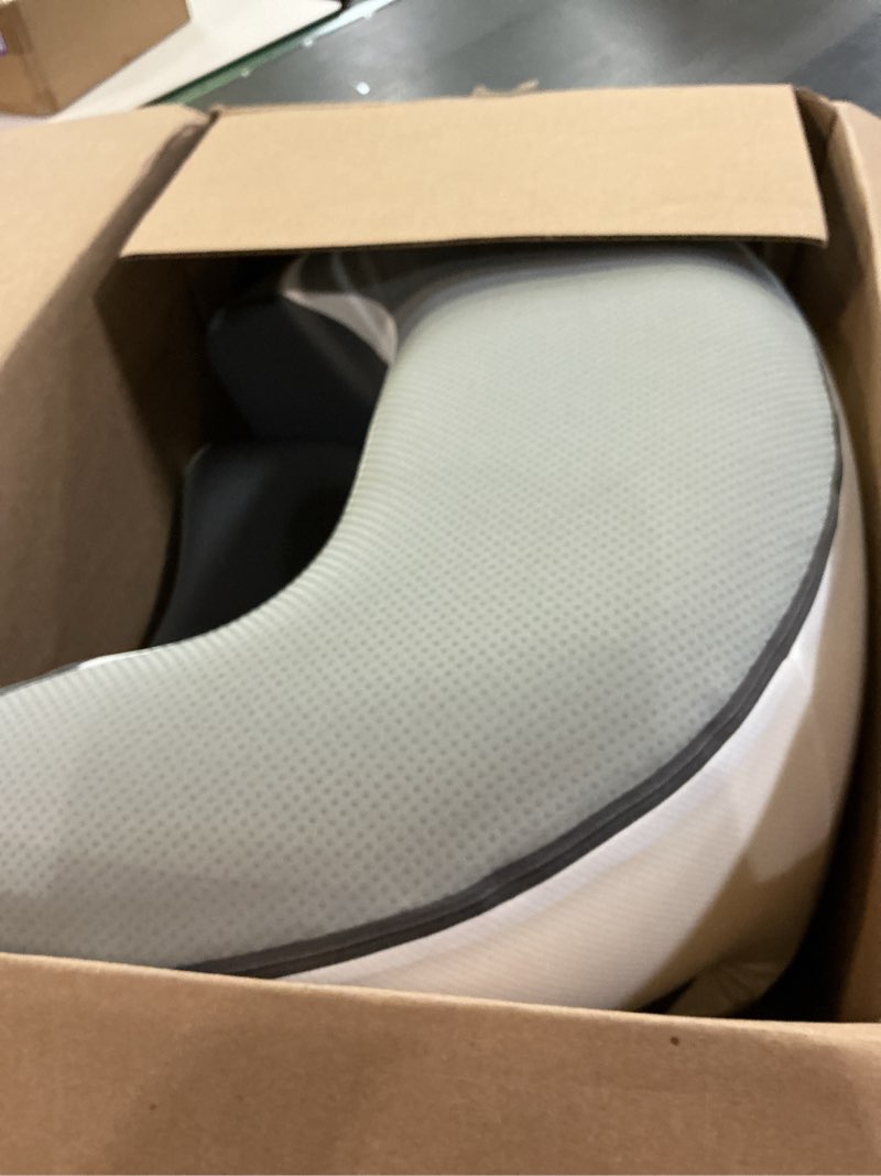 Condition photo showing As Is for Reading Pillow for Sitting in Bed, 22”H Back Pillow for Sitting Up,Lumbar Rest & Neck Support Bed Pillows,Backrest Bed Chair with Arms for Reclining,Gaming,Resting,Watching TV in Couch or Floor Grey&white