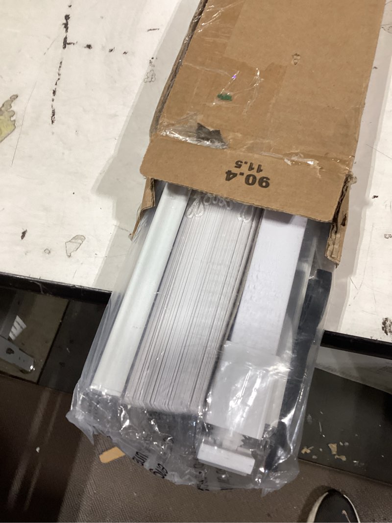 Condition photo showing Good Condition for lazblinds no tools no drill cordless 1" vinyl mini blinds, 100% privacy s-curve blinds for indoor windows, room darkening horizontal window blinds and shades for home, 36" w x 48" h, white white 36" w x 48" h
