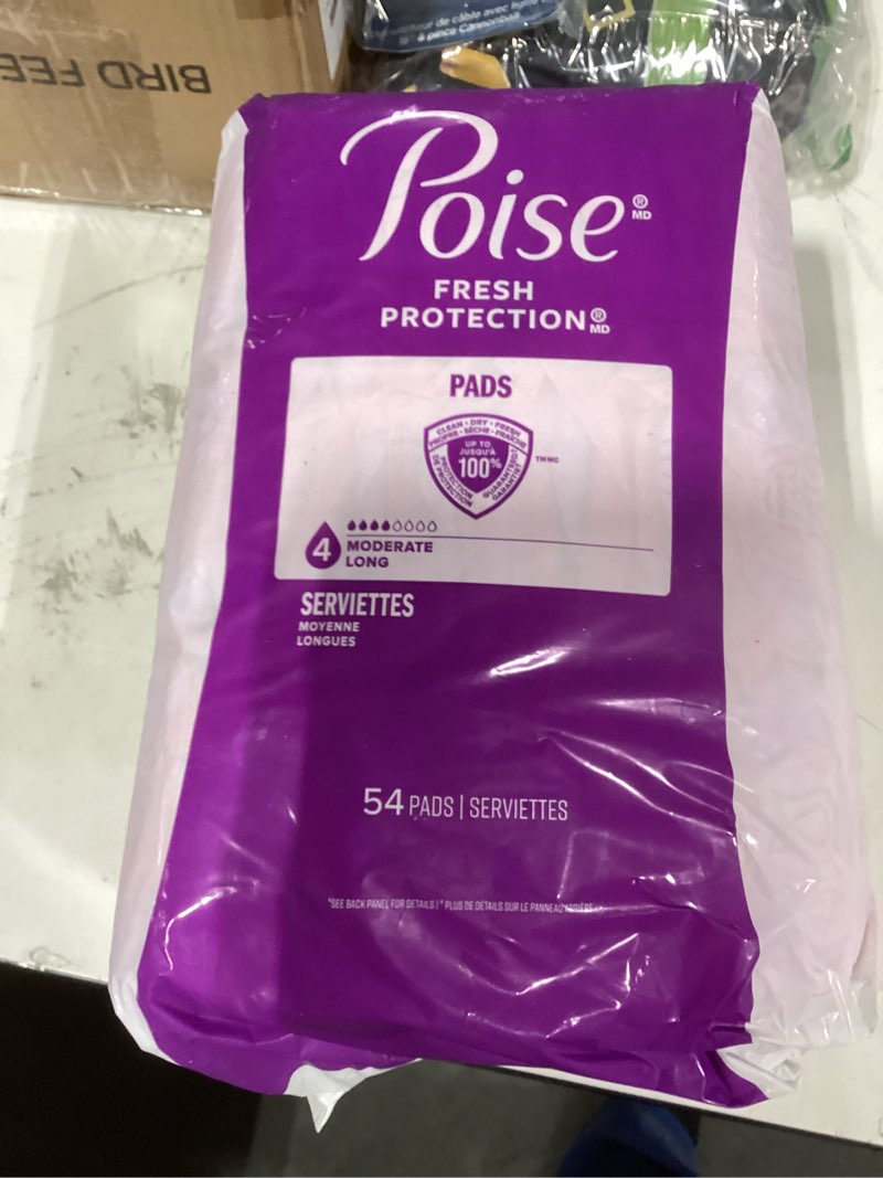 Condition photo showing New/Like New for Poise Incontinence & Postpartum Pads for Bladder Leaks, 3 Drop Light Absorbency, Regular Length, 54 Count, Packaging May Vary Regular 54
