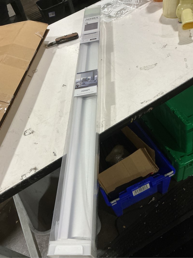 Condition photo showing New/Like New for AOSKY Cordless Roller Shades Blackout Blinds for Windows Room Darkening Rolled Up Shades with Spring System, UV Protection Window Shades Door Blinds for Home and Office (34" W x 72" H, White) 34"W x 72"H White