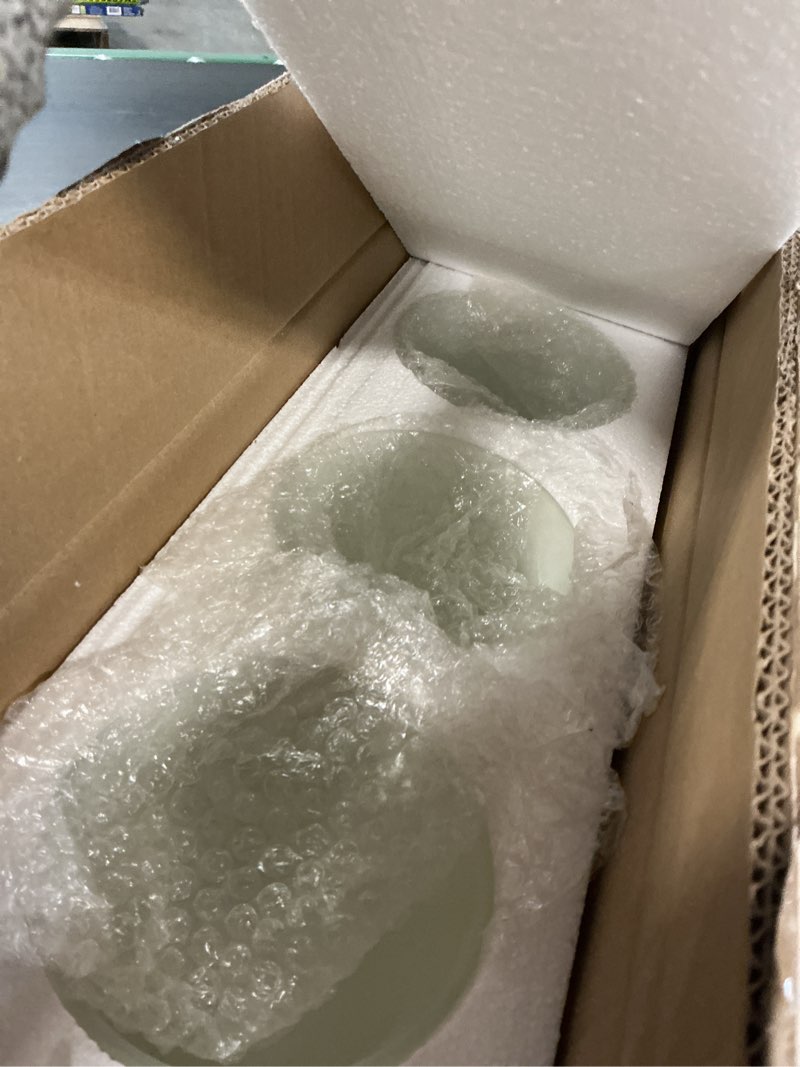 Condition photo showing Good Condition for 3 pack bell shaped alabaster glass shade, traditional style lighting fixture shade replacement for ceiling fan lights wall light, lipless with 1-5/8-inch fitter opening