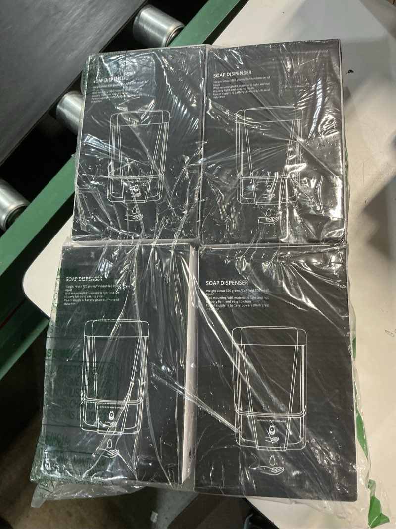 Condition photo showing New/Like New for 4 pack automatic soap dispenser touchless,600 ml / 20 oz commercial hand soap dispenser,wall mount hand sanitizer dispenser for bathroom offices home kitchen hotel,white white 4