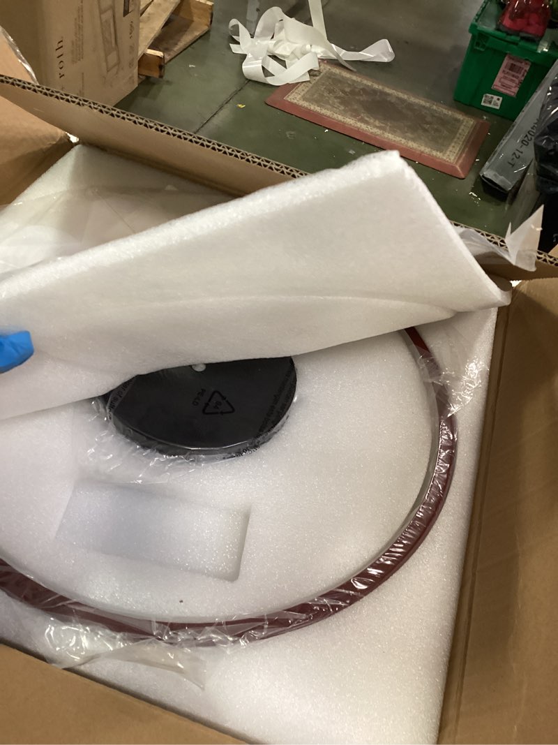 Condition photo showing Good Condition for KCO Lighting Modern Red Ceiling Light Fixture Large Industrial Black Flush Mount LED Pendant Lamp Mid Century Flat Rustic Semi Flush Mount Ceiling Light for Porch Hallway Entryway