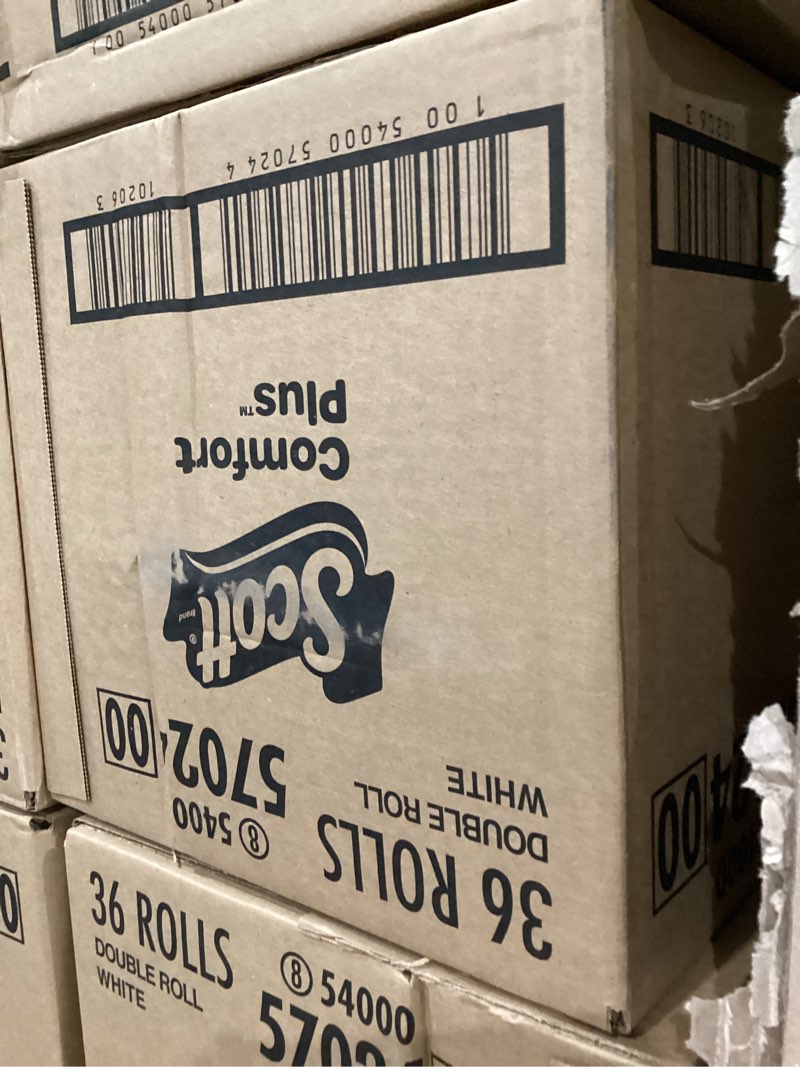 Condition photo showing New/Like New for scott comfortplus toilet paper, 36 double rolls, 231 sheets per roll, septic-safe, 1-ply toilet tissue double 231 sheets (pack of 36)